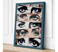 Eight Watching Eyes Pop Art Canvas Wall Art Print 18x12 Inch