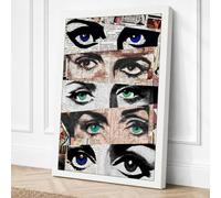 Eight Watching Eyes Pop Art Canvas Wall Art Print 24x16 Inch