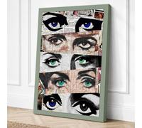 Eight Watching Eyes Pop Art Canvas Wall Art Print 24x16 Inch