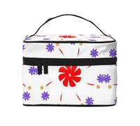 Eight-way rotating flower Portable Travel Makeup Bag (9x6.5x6.2 Inch), Large Capacity Makeup Bag for Women, Large Makeup Bag Storage Bag for Girls