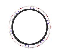 Eight-Way Rotating Flower Print Elastic Car Steering Wheel Cover - Thickened Steering Wheel Protector - Hot Cold Universal 15 in