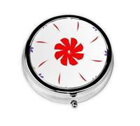 Eight-Way Rotating Flower Take-Along Pill Box, Portable Round Pill Box, fits in Your Purse Pocket Lightweight 3 Compartment Pill Box,