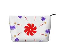Eight-way rotating flower Women's corduroy cosmetic bag, portable zipper hand-held wallet, suitable for travel and daily storage of cosmetics,