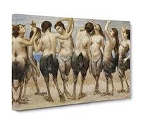 Eight Women In Bird Bodies By Hans Thoma Canvas Print | Gallery Wrapped 30mm Frame Wall Art | 30x20 inches | Ready to Hang | Classic Animals Picture | Living Room Bedroom Lounge Office
