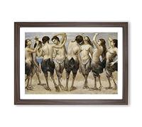 Eight Women in Bird Bodies by Hans Thoma Framed Print | A2 Walnut Framed Wall Art | Ready to Hang | Modern Nature Picture | Living Room Bedroom Lounge Office