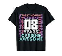 Eight Year Old Birthday, 8 Years Old, Eighth, 8th Birthday Value Graphic T-Shirt, Men, Black, S