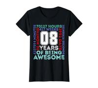 Eight Year Old Birthday, 8 Years Old, Eighth, 8th Birthday Value Graphic T-Shirt, Women, Black, L