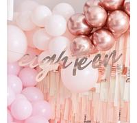 Eighteen Birthday Bunting, Rose Gold 18th Party Decorations, 18th Birthday Garland, Birthday Decorations, Rose Gold Decorations