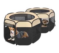 EighteenTek 2-in-1 Pop Up Cat Playpen, Assembly-Free Dog Puppy Pet Playpen, Indoor Outdoor Cats Enclosed, Cat Tent House Crate Cage, Portable & Foldable Playpen for Kittens(No Divider, Unified Space)