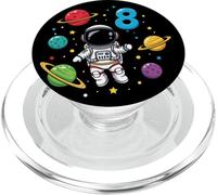 Eighth Birthday Astronaut Planets 8th Cute Adorable Space PopSockets PopGrip for MagSafe