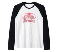 Eighth Grade Colorful School Year Design Raglan Baseball Tee