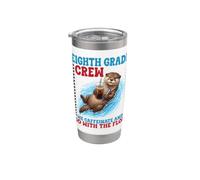 Eighth Grade Crew We Caffeinate and Go with The Flow Otter Stainless Steel Insulated Tumbler