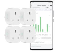 EIGHTREE Alexa Smart Plug with Energy Monitor, Works with Google Home | Mini Smart Socket WiFi Plug with Remote Control, Smart Plug Timer & Schedule Function, 2.4GHz WiFi Timer Plug, 4 pack