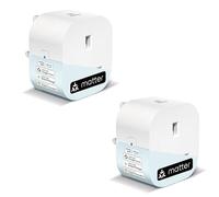 EIGHTREE Matter Smart Plug 2 Pack, Energy Monitoring Mini WiFi Plug | Works with Apple HomeKit, Alexa, Google Home & SmartThings, Remote Control, Timer & Schedule, 2.4GHz WiFi Only, 13A