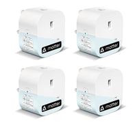 EIGHTREE Matter Smart Plug with Energy Monitoring, Mini WiFi Plug Works With Apple HomeKit, Alexa, Google Home, SmartThings, Remote Control, Timer & Schedule Function, 2.4Ghz Wi-Fi Only, 13A, 4 Packs