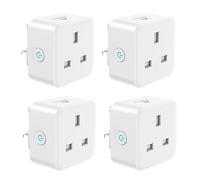 EIGHTREE Smart Plug with Energy Monitoring, 2.4 GHz Only WiFi Plug 4-Pack | APP Remote Control, Voice Control via Alexa & Google, Timers & Schedules, Away Mode, Easy Setup, No Hub Required, 13A