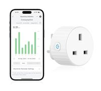 EIGHTREE Smart Plug with Energy Monitoring and Cost Estimation, Alexa Smart WiFi Plugs that Work with Alexa, Google Home and SmartThings, Smart Home Timer Plug Socket UK, 2.4GHz Wi-Fi Only, 13A, 1Pack
