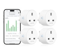 EIGHTREE Smart Plugs with Energy Monitoring, WiFi Smart Sockets with Remote Control and Timer, 2.4GHz Wi-Fi, 13A, 4 Pack - Alexa & Google Home Compatible