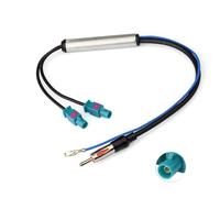 Eightwood Auto Radio Adapter Cable Twin Fakra Zto DIN Plug Connector 12V | + Active Amplifier Cable 30cm Compatible for Blaupunkt Pioneer Clarion Kenwood Alpine JVC Head Unit Aftermarket