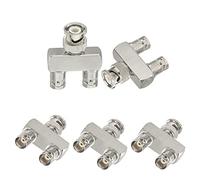 Eightwood BNC Splitter Adapter 5-Pack BNC Male to Dual Female 1 in 2 Out 3 Way Audio RF Connector