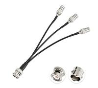 Eightwood BNC Splitter Cable 6in BNC Male to Triple BNC Female Adapter Pigtail 50 Ohm for CCTV Camera Ham Radio Antenna Scanner