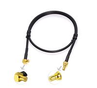Eightwood DAB Aerial Cable MCX Male Right Angle to SMB Adapter RG174 40cm | 1.3ft Cable Compatible for DAB Car Radio FM Aerial Blaupunkt Beat TechniSat Pioneer Sony Kenwood Alpine JVC
