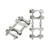 Eightwood Double Antenna Mast Clamp U Jaw Block, for Mast to Mast Mounting (2 Set) U-Bolt Mounting Hardware for TV CB Ham Antenna Fishing Rods arasols Flags