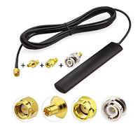 Eightwood GSM 4G LTE Antenna 3dBi SMA Male Connector Glass Mount＋3 Adapters