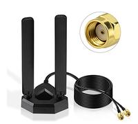 Eightwood High-Gain WiFi6E Antenna with Magnetic Base and Tri-Band Antenna Support: 2400-2500 MHz / 5150-5850 MHz / 5900-7125 MHz - Includes 10ft Extension Cable