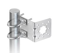Eightwood L Jaw Antenna Holder with U Bolts Adjustable Angle Bracket Anti-Rust Finished suit for Multiple sizes Antenna Pipe Mount Bracket