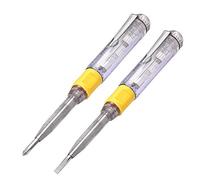 Eightwood Pen Electric Tester Voltage Detector Mains Screwdriver 2pcs Dual-purpose Screwdriver 100-500V Electrical Pen Tester 220v Voltage Slotted Electrify tool