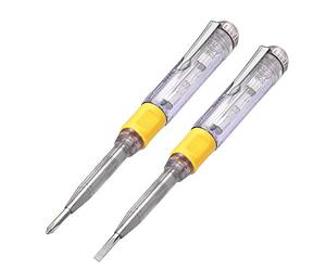 Eightwood Pen Electric Tester Voltage Detector Mains Screwdriver 2pcs Dual-purpose Screwdriver 100-500V Electrical Pen Tester 220v Voltage Slotted Electrify tool
