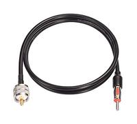 Eightwood PL259 UHF Plug to DIN AM/FM Male Plug Extension Lead 3 feet Cable RG58 for CB Radio Antenna Receiver, SWR Meter