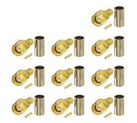 Eightwood RP SMA Connector Wifi Antenna RPSMA PCB Connector DIY PCB Mount Straight Crimp 10Pcs Compatible for Wifi Router Camera Wireless Module LMR195 RG58 RG400 RG142 RF Cable MULTI-WAY
