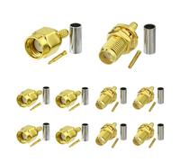 Eightwood SMA Crimp Set SMA Plug SMA Female Crimp Plug Set SMA Cable Connector Installation 10 Pieces for RG316 RG174 RG188 LMR100 Low Loss Coaxial Cable Pigtail