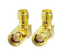Eightwood SMA Male to Female Right Angle FPV Antenna Adapter 2-Pack for FPV Goggles, Backup Camera, Two-Way Radio, Amateur Radio, 4G LTE Antenna