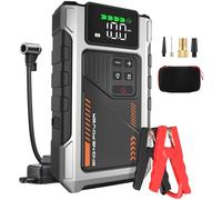 Eigotrav 6000A Jump Starter Power Pack with 150PSI Air Compressor, 12V Car Battery Booster for Up to 10L Gas or 8.5L Diesel, Portable Power Bank with LCD Display, LED Light, Silver