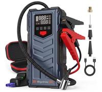 Eigotrav 8000A Jump Starter Power Pack with 150PSI Air Compressor, 12V Car Battery Booster (10L Gas/8.5L Diesel), Portable Car Jump Starter Power Bank with 600LM LED Light, Large LCD Display