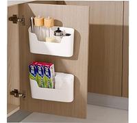 EigPluy 2 Pieces Kitchen Cabinet Door Storage Box, Self-Adhesive Wall Mounted Storage Box, Cabinet/Bathroom/Fridge, Small Items Organiser Storage Box (2 pack)