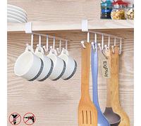 EigPluy 2pcs Mug Hooks Under Shelf Mug Holder Cups Storage Rack Kitchen Utensil Hanging Rack
