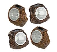 EiGreen 4 Pack Solar Garden Rock Lights Outdoor Decorative, 10 LED Waterproof Solar Pathway Lights,Solar Spot Lights Outdoor, for Ideal for Garden Walkway Pathway Patio