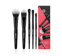 EIGSHOW 5 Pcs Makeup Brush Set, Essential Basic Makeup Brushes, Powder, Foundation, Shadow, Eyeliner Brush For Daily Makeup Look(Black)
