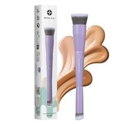 EIGSHOW Foundation & Concealer Brush with Silver Ion Infused Bristles, Dual-Ended Makeup Brush For Flawless Foundation Coverage, Precision Concealer, Vegan & Cruelty-free (D110-Purple)