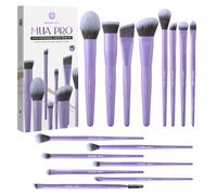 EIGSHOW Makeup Brush Set,15 Piece Professional Makeup Brushes with Silver Ion Infused Bristles for Foundation, Powder,Blush,Highlighter,Concealer,Eyeshadow,Eyeliner-Travel Friendly Gift Set(Violet)