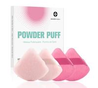 EIGSHOW Triangle Makeup Powder Puff, Face Sponge, Soft Plush Powder Sponge, Suitable for Baking Powder Makeup or Blush, Pink and Beige, Pack of 4 (M113)