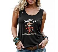 Eigso Mexico Graphic Tank Top for Women Sleeveless Tank Tops Vintage Cowboy Shirt