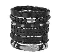 Eigso Punk Belt Bracelets for Men Biker Grunge Bracelet Set for 80s Party Western Cowboy Wristlet