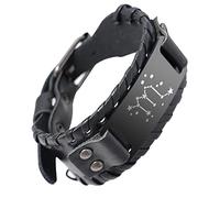 Eigso Punk Leather 80s Cuff Bracelet for Men Women Retro Vintage Scorpio Constellation Wristlet for Man Woman