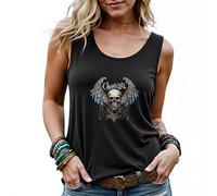 Eigso Retro Vintage Tank Top for Women WoWomen Y2K T-Shirt Oldschool Fancy Punk Shirt for Woman WoWoman Rocker Band Clothes