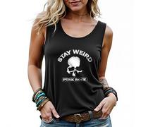 Eigso Retro Vintage Tank Top for Women Y2K T-Shirt Oldschool Fancy Punk Shirt for Woman Rocker Band Clothes